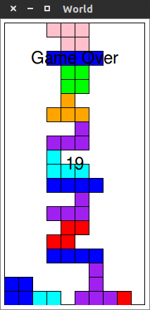 Game over in a game of Tetris